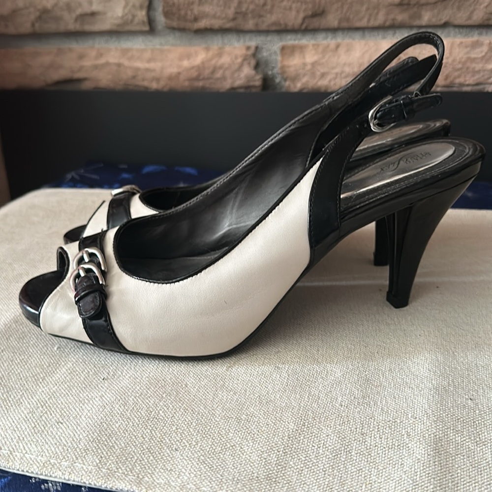 Off White and Black 3inch heel